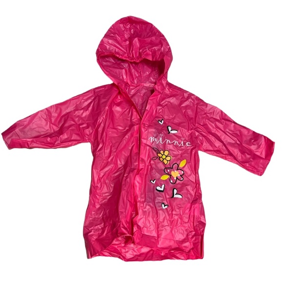 Babyhug Full Sleeves Below Knee Length Hooded Raincoat Minnie Mouse & Crocodile  Print - Yellow